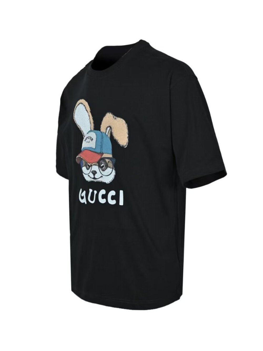 🐰Gucci Black Rabbit Graphic Print Short Sleeve Crew Neck T-Shirt - Picture 3 of 6